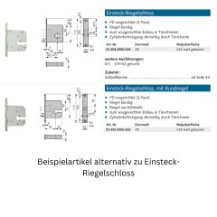 Einsteck-Riegelschloss Made in Germany - Riegel 5mm vorstehend