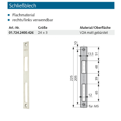 Schließblech 24x3, re./li. verwendbar -...