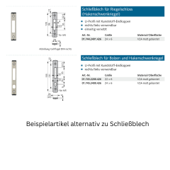 Schließblech Made in Germany - für Schwenkriegel-Zusatzschlösser - 017462400426 - Hochwertige Qualität - Zuverlässig und langlebig - Top Ware zum günstigen Preis