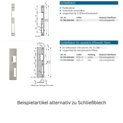 Schlie&szlig;blech (Hinweis: E-T&uuml;r&ouml;ffner Modell116/166E)