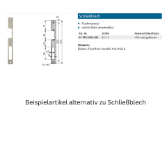 Schließblech 22x3 re./li. verwendbar - 017852200426 erflächen: Edelstahl V2A matt gebürstet, Produktgruppe: Schließbleche Flachmaterial rechts/links verwendbar