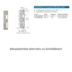 Schließblech Made in Germany - vorgerichtet für E-Öffner/Einsatzstück 22x3 - 017862200426 - Hochwertige Qualität - Zuverlässig und langlebig - Top Ware zum günstigen Preis