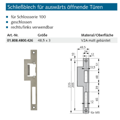 Schließblech für auswärts öffnende...
