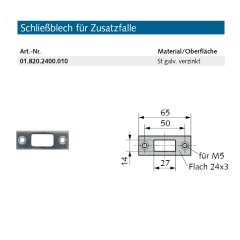 Schlie&szlig;blech f&uuml;r Zusatzfalle Made in Germany - 018202400010 erial/Oberfl&auml;chen: St galvanisch verzinkt, Produktgruppe: Schloss-Zubeh&ouml;r&lt;br /&gt;&lt;br /&gt;- Schlie&szlig;blech f&uuml;r Zusatzfalle&lt;br /