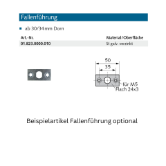 Fallenführung Made in Germany - ab 35 mm Dorn - 018220000010 erial/Oberflächen: St galvanisch verzinkt, Produktgruppe: Schloss-Zubehör, ab 35 mm Dorn ab 35 mm Dornr