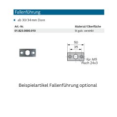 Fallenf&uuml;hrung Made in Germany - ab 35 mm Dorn - 018220000010 erial/Oberfl&auml;chen: St galvanisch verzinkt, Produktgruppe: Schloss-Zubeh&ouml;r, ab 35 mm Dorn&lt;br /&gt;&lt;br /&gt;- ab 35 mm Dorn&lt;br