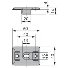 Schließmulde Made in Germany - 018300000426 erial/Oberflächen: Edelstahl V2A matt gebürstet, Produktgruppe: Schloss-Zubehör mit Rastplatten +/-2,5 mm verstellba