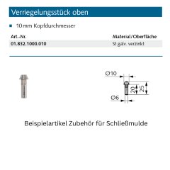 Schlie&szlig;mulde Made in Germany - 018300000426 erial/Oberfl&auml;chen: Edelstahl V2A matt geb&uuml;rstet, Produktgruppe: Schloss-Zubeh&ouml;r&lt;br /&gt;&lt;br /&gt;- mit Rastplatten&lt;br /&gt;- +/-2,5 mm verstellba