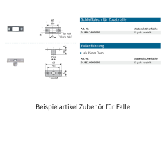 Falle Made in Germany - 018310000010 erial/Oberflächen: St galvanisch verzinkt, Produktgruppe: Schloss-Zubehör gehärtet zum AufschlagenArtikelnummer