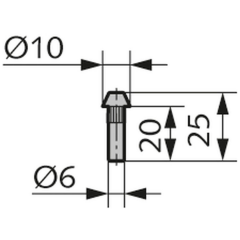 Verriegelungsstück oben Made in Germany - 018321000010 erial/Oberflächen: St galvanisch verzinkt, Produktgruppe: Schloss-Zubehör 10 mm KopfdurchmesserArtik