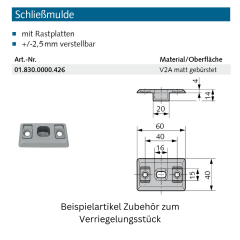 Verriegelungsstück oben Made in Germany - 018321000010 erial/Oberflächen: St galvanisch verzinkt, Produktgruppe: Schloss-Zubehör 10 mm KopfdurchmesserArtik