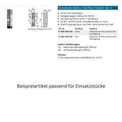 Einsatzstück Made in Germany - mit Fallenabdeckung - 018780000710 erial/Oberflächen: GD-Zn galvanisch verzinkt, Produktgruppe: Elektro-Türöffner, mit Fallenabdeckung