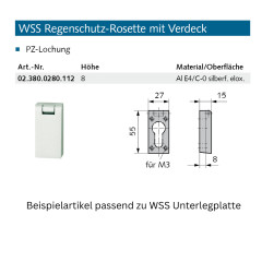 WSS Unterlegplatte f&uuml;r Regenschutz-Rosette