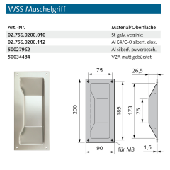 WSS Muschelgriff Made in Germany Al E4/C-0 silber -...