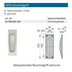WSS Muschelgriff Made in Germany Al E4/C-0 silber - 027560200112 : Al E4/C-0 silberfarbig eloxiert, Produktgruppe: Muschelgriffe&lt;br /&gt;&lt;br /&gt;- WSS Muschelgriff&lt;br /&gt;&lt;br /&gt;Artikelnum