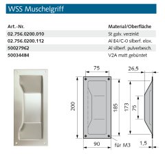WSS Muschelgriff Made in Germany Al E4/C-0 silber