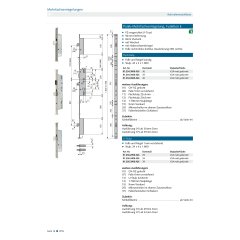 Panik-Mehrfachverriegelung, Funktion E - Dornma&szlig;: 35, Schlossstulp: Flachstulp, Ausf&uuml;hrung: Falle 5 mm vorstehend