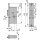 Einsteck-Fallenschloss Falle rechts/links drehbar - Dornma&szlig;: 24, Ausf&uuml;hrung: 9mm Vierkant-Nuss