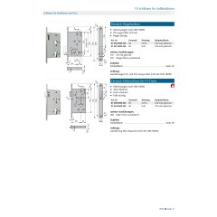 Einsteck-Fallenschloss für FS-Türen - V014586500426 rial/Oberflächen: Edelstahl V2A matt gebürstet, Produkt-Richtung: DIN rechts, Dornmaß: 65, Schlossstulp: Flachstulp, Ausführung: