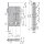 Panikschloss für zwei Profilzylinder - V015686500426 rial/Oberflächen: Edelstahl V2A matt gebürstet, Produkt-Richtung: DIN rechts, Dornmaß: 65, Schlossstulp: Flachstulp, Ausführung