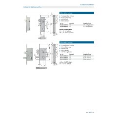 Schiebetorschloss 0 - V016003500426 rial/Oberflächen: Edelstahl V2A matt gebürstet, Dornmaß: 35, Schlossstulp: Flachstulp, Ausführung: PZ gelocht, Produktgruppe: Schiebetorschlösse