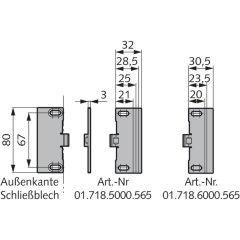 Fallenrutsche Made in Germany - V017185000565 rial/Oberflächen: Kunststoff schwarz, Produktgruppe: Schließbleche rechts/links verwendbar für Schließbleche der 1