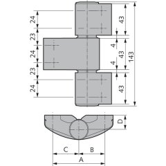 3D-PLUS Türband, 3-teilig, RC3 Made in Germany - V040402365114 rial/Oberflächen: Al E6/C-0 silberfarbig eloxiert, Produkt-Richtung: DIN rechts/links verwendbar, Produktgruppe: 3D-P