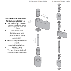 WSS 2D Aluminium-Türband, 3-teilig - V041522563114 - Hochwertige Qualität - Zuverlässig und langlebig - Ideal für den professionellen Einsatz - Top Ware zum günstigen Preis
