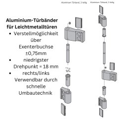 WSS Aluminium-T&uuml;rband, 2-teilig Made in Germany