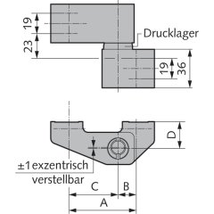 Edelstahl-Türband, 2-teilig Made in Germany - V044002563426 rial/Oberflächen: Edelstahl V2A matt gebürstet, Produkt-Richtung: DIN rechts, Produktgruppe: Stahl-/Edelstahl-Türbänder,