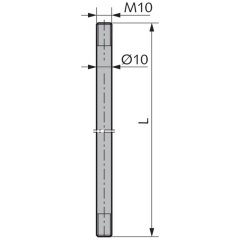 Treibstange für Kantriegel-Set - V072102000010 rial/Oberflächen: St galvanisch verzinkt, Produktgruppe: Zubehör Standflügel-Sets, Maß A: 46 10 mm Rundstange bei
