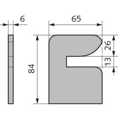 Schließblech für Hebelverschlüsse - V076800000005 rial/Oberflächen: St blank, Produktgruppe: Hebelverschlüsse, Richtung: links zum Anschweißen aus Stahl oder Ed
