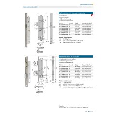 Einsteckschloss mit Rollfalle - V141242400426 rial/Oberflächen: Edelstahl V2A matt gebürstet, Dornmaß: 24, Schlossstulp: Flachstulp, Ausführung: PZ gelocht, Produktgruppe: Einsteck