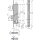 Einsteckschloss mit Rollfalle - V141242400426 rial/Oberflächen: Edelstahl V2A matt gebürstet, Dornmaß: 24, Schlossstulp: Flachstulp, Ausführung: PZ gelocht, Produktgruppe: Einsteck