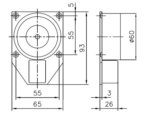 Hekatron T&uuml;rhaftmagnet f&uuml;r Wandmontage THM425 runde Bauform silber/schwarz