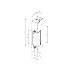 ASSA ABLOY 34 OHNE STULP M.SCHRAUBEN, Elektro-Türöffner 34----------E91, 12V DC, Durch 180° gedrehte Montage DIN-rechts und -links verwendbar, Für alle gängigen Schließbleche geeignet