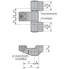 Stahltürband, 3-teilig Made in Germany - Material/Oberflächen: St galvanisch verzinkt, Drehpunkt in mm (Bänder): 25, Achse in mm(Bänder): 92 #1 - 043022592010-M /Oberflächen: St ga