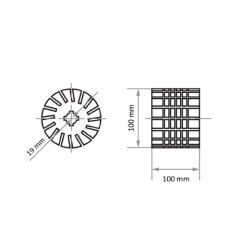 1 x Werkzeugaufnahme STWS für Schleifhülsen 100x100 19 mm
