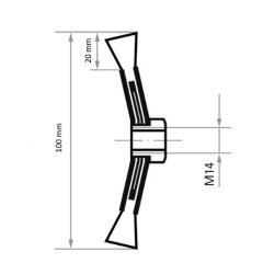 1 x Kegelbürste BKVW für Edelstahl 100x12 mm für Winkelschleifer gewellt