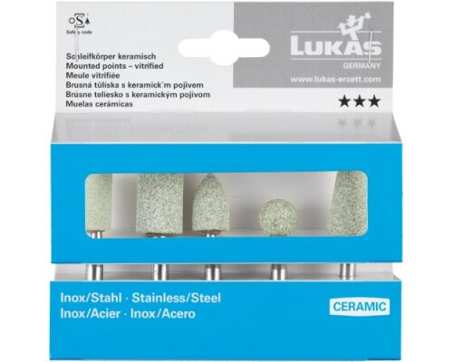 1 x Schleifstift-Set 5-teilig für Edelstahl/Stahl Schaft 6 mm Ceramic | Fachhandel