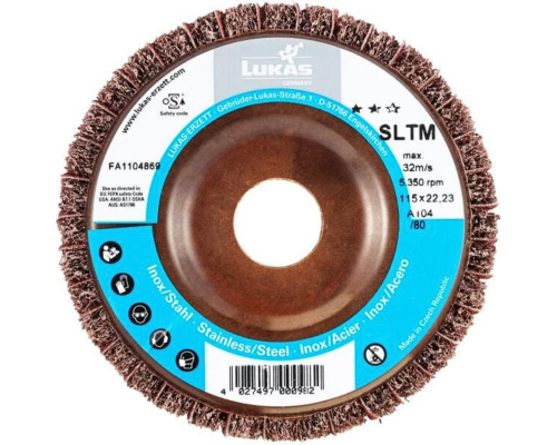LUKAS Fächerschleifscheibe SLTM universal Ø 115 mm Korund Korn 100/80 | flach