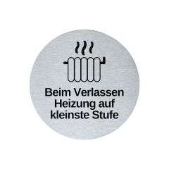 Hinweisschild Piktogramm rund 7,5 cm Edelstahl selbstklebend 3M Klebefläche graviert Edeloptik elegante Beschilderung langlebig
