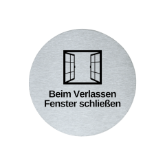 Hinweisschild Piktogramm rund 7,5 cm Edelstahl selbstklebend 3M Klebefläche graviert Edeloptik elegante Beschilderung langlebig