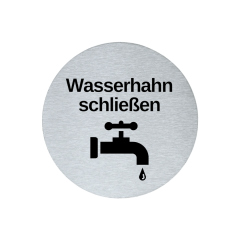 Hinweisschild Piktogramm rund 7,5 cm Edelstahl selbstklebend 3M Klebefläche graviert Edeloptik elegante Beschilderung langlebig