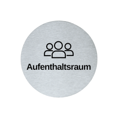 Hinweisschild Piktogramm rund 7,5 cm Edelstahl selbstklebend 3M Klebefläche graviert Edeloptik elegante Beschilderung langlebig