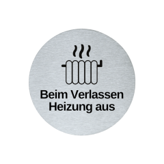 Hinweisschild Piktogramm rund 7,5 cm Edelstahl selbstklebend 3M Klebefläche graviert Edeloptik elegante Beschilderung langlebig