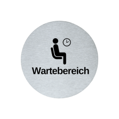 Hinweisschild Piktogramm rund 7,5 cm Edelstahl selbstklebend 3M Klebefläche graviert Edeloptik elegante Beschilderung langlebig