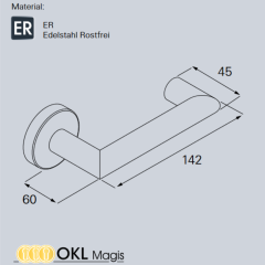 OGL Rosetten-Wechselgarnitur K130 D330 9mm FS ER PZ wartungsfreies Gleitlager; Türstärke 40 - 66 mm