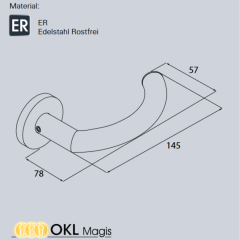OGL Rosetten-Drückergarnitur D510 8mm ER PZ wartungsfreies Gleitlager; Türstärke 38 - 45 mm