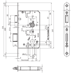 BKS Einsteckschloss Serie B-2320 | Panikfunktion B